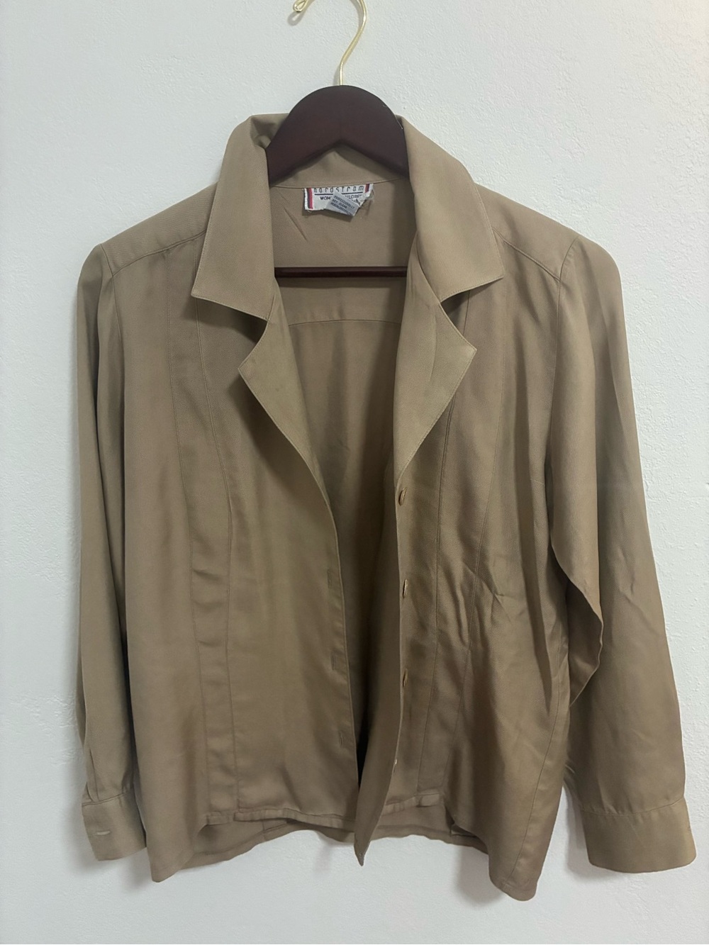 Nordstrom Women's Tan Button-Front Blazer Jacket